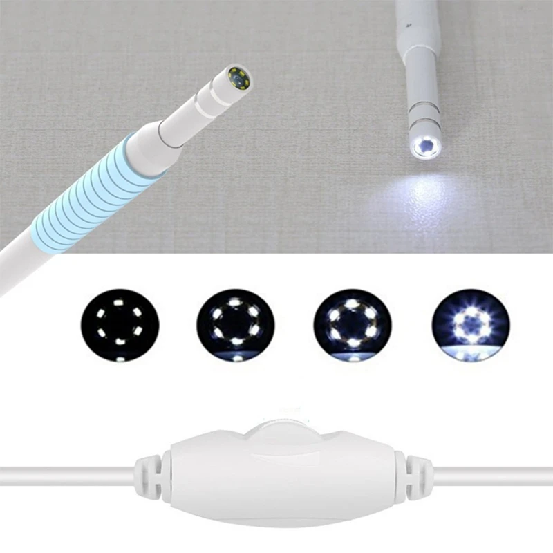 Limpiador de oídos otoscopio lente de 5,5 MM HD720P recogedor de oídos 3 en 1 Micro-USB tipo C cámara endoscópica de inspección