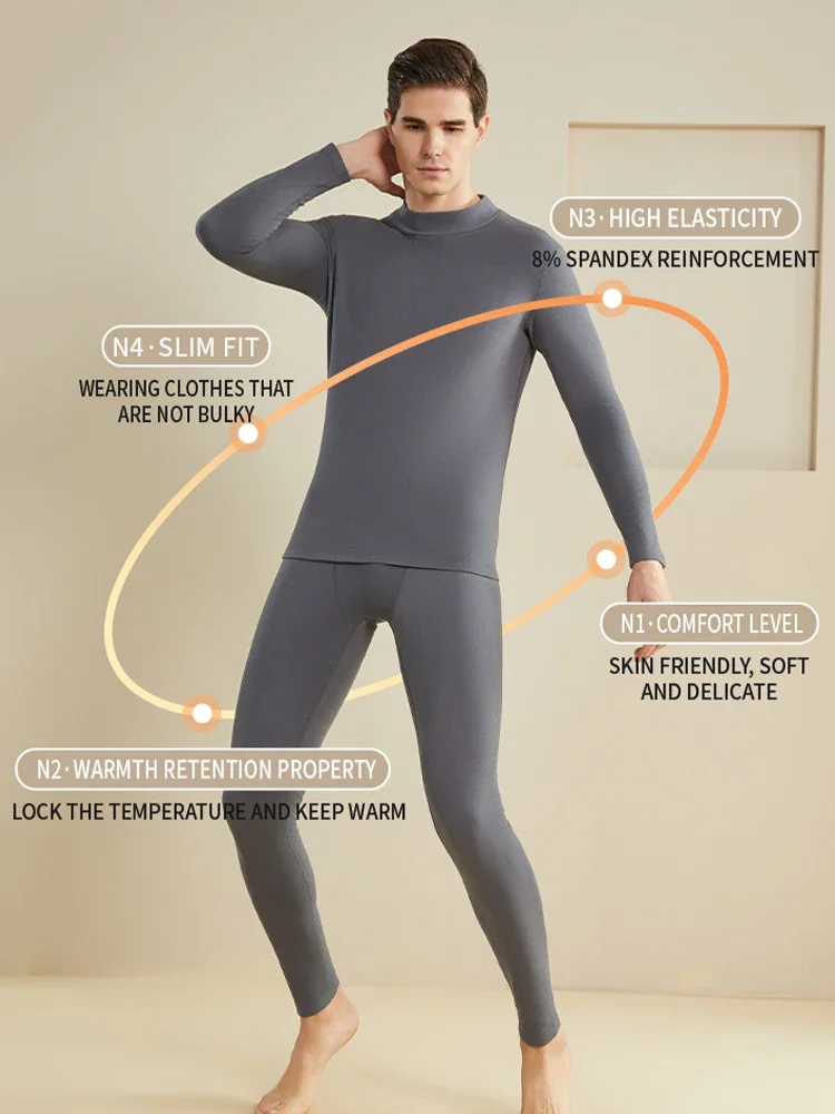 2025 Fashionable Men's Warm Suit, made of German velvet fabric, soft and close-fitting, comfortable and flexible