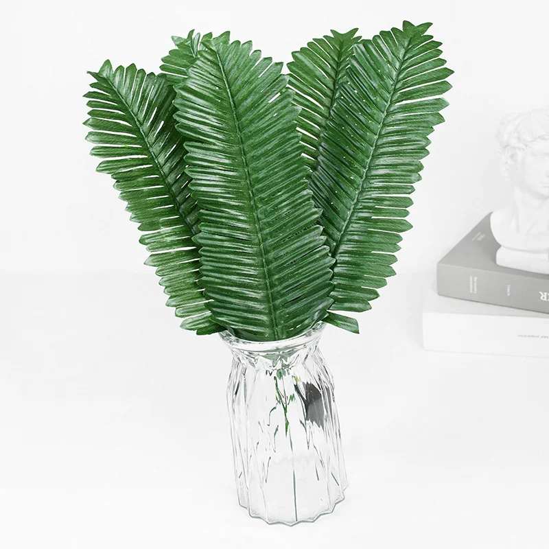 10/20 Stück künstliche grüne Palmblätter, tropische Monstera-Seidenschildkrötenblätter für hawaiianisches Luau-Strand, Hochzeit, Party, Heimdekoration – Detail 14