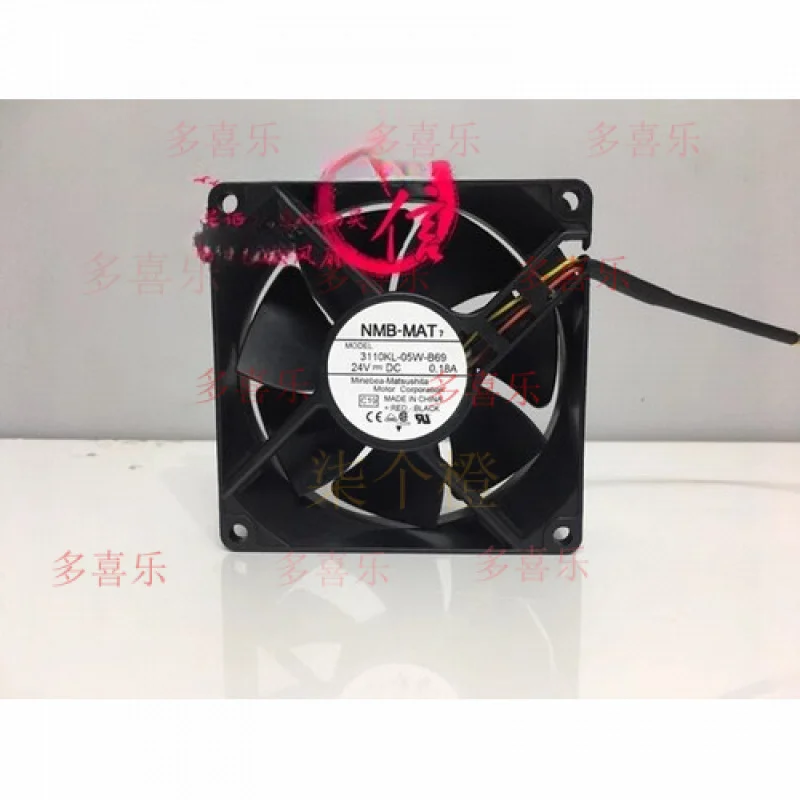 

WW FOR NMB 3110KL-05W-B69 DC24V 0.18A 80*80*25MM 3-Wire Inverter Cooling Fan