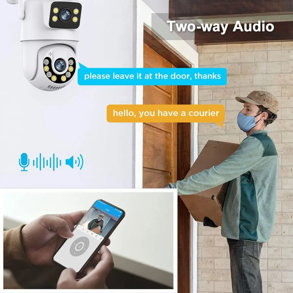 IPC360 Home 4K 8MP Dual Lens WiFi Camera Outdoor Waterproof Two-way Audio Automatic Tracking Security Protection Camera