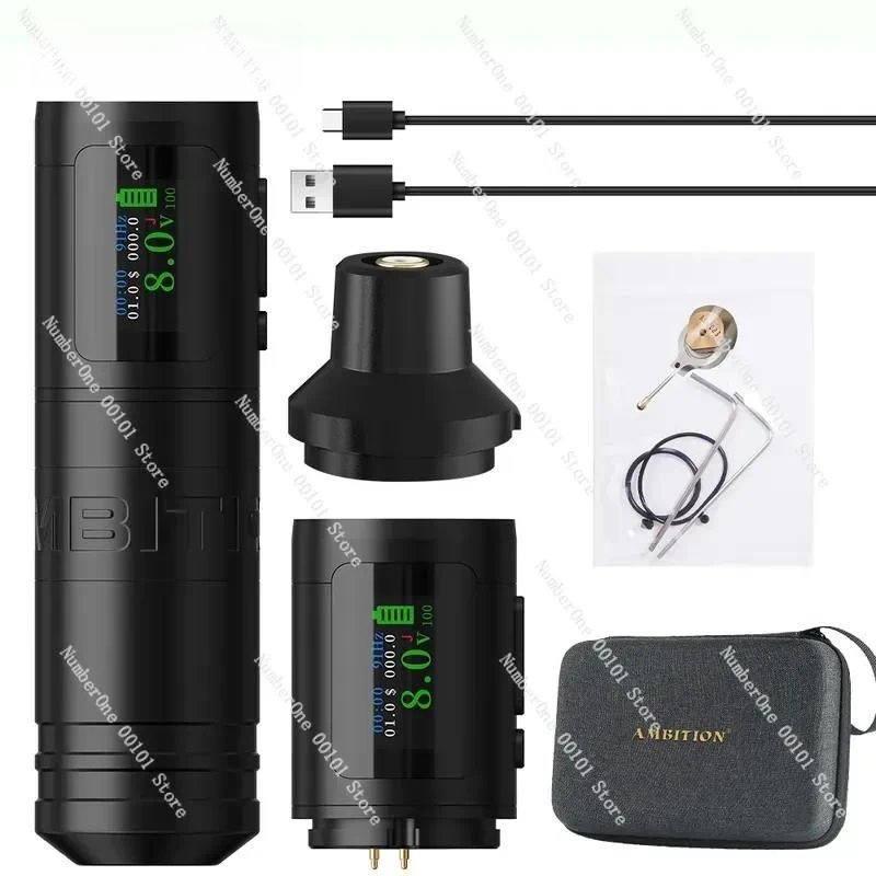 Professional Wireless Tattoo Pen Kit Rotary Machine Straight Needle Cartridge System for Artists Beauty Permanent Makeup