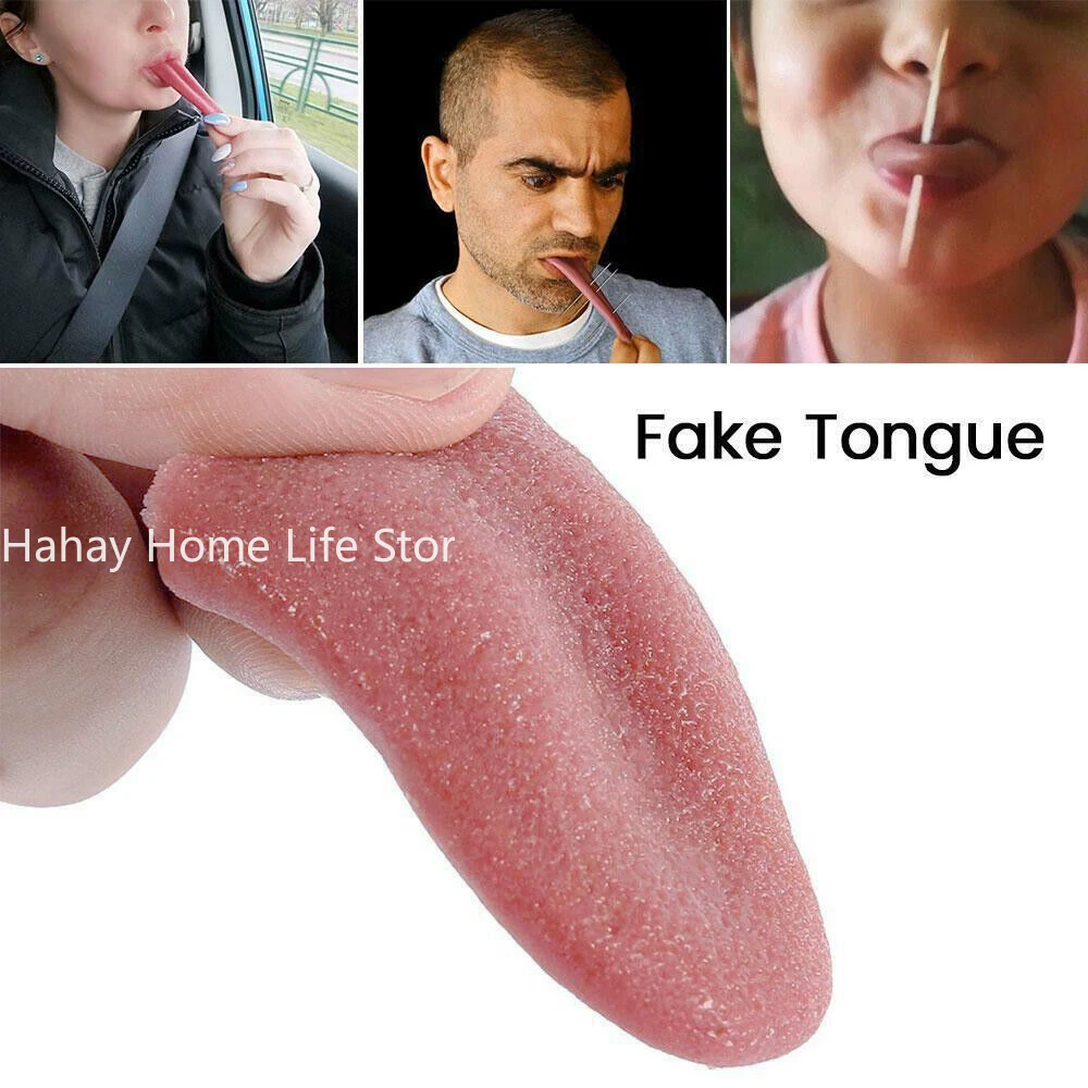1Pcs Simulated False Tongue Funny Fake Tongue Tongue Prank Piercing Interesting Silicone Prop Halloween Toy Horror Tricks Jokes
