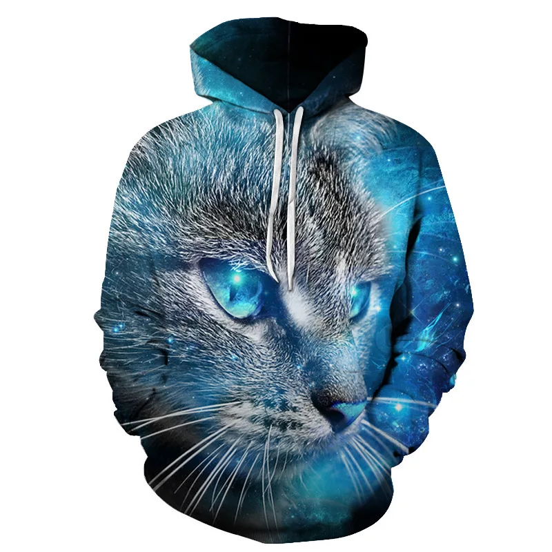 

3D Print Funny Two Cats Pattern Sweatshirt Hoodies Unisex Sweatshirt Hip-hop Fashion Streetwear New Men Casual Hooded