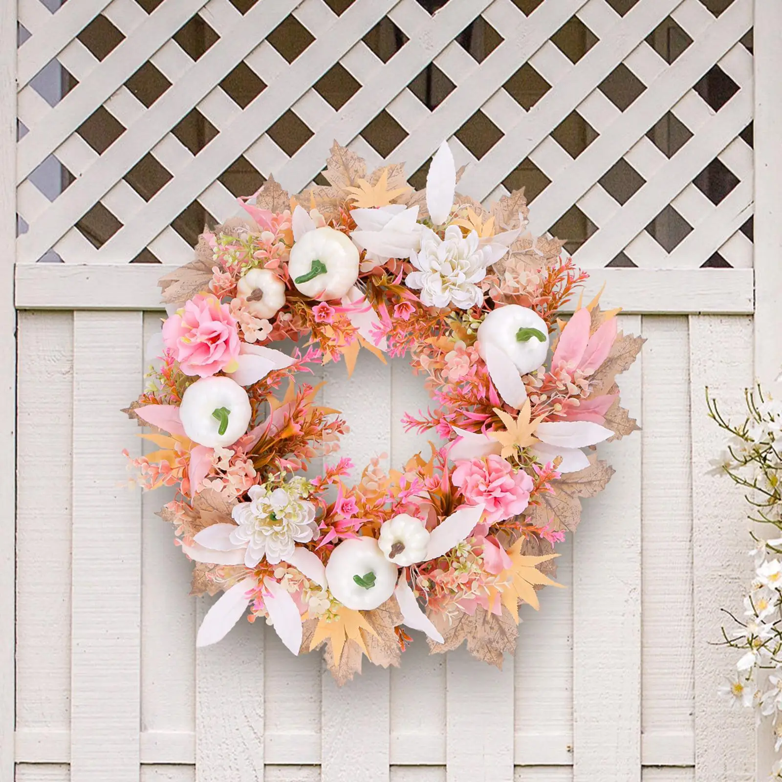 

Autumn Wreath Rustic Halloween Artificial Wreath for Holiday Porch Farmhouse