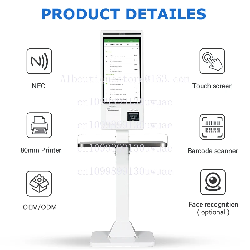 

Машины для самостоятельной оплаты с сенсорным экраном, 21,5 27-дюймовый настенный киоск для самостоятельной оплаты, кассовый аппарат для самообслуживания