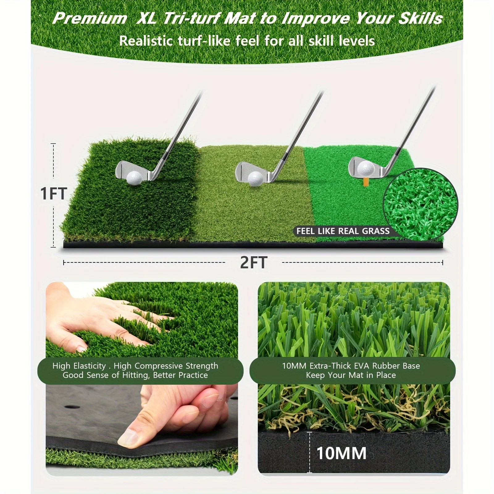 Golf Practice Net for Backyard Driving Chipping Home Golf Swing Training with Target /1 Golf Mat / 5 Golf Balls / 1 Golf Tee/Bag