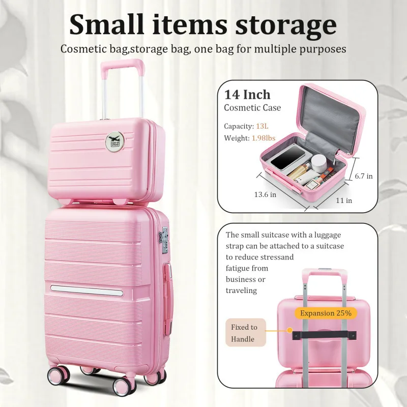 Lage Sets 4 Piece PP Lightweight Durable Expandable Suitcase Top Quality Luggage Sets Organized And Spacious Interior Adjustable