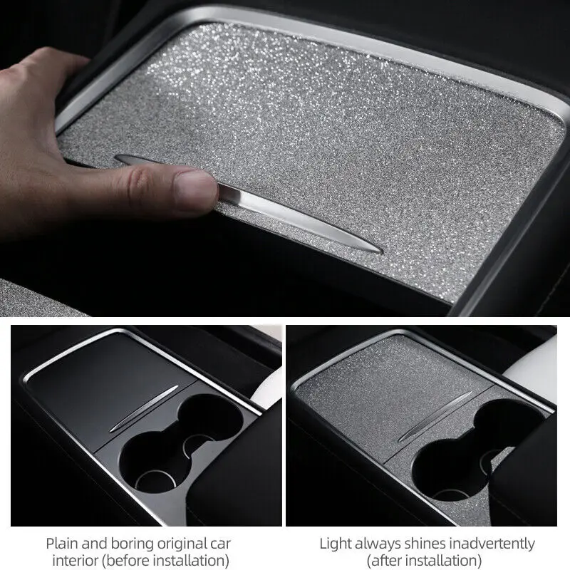 لامعة الداخلية مركز وحدة التحكم لوحة غطاء فيلم من البولي يوريثان ملصق لاصق لامع لشرارات تسلا نموذج 3 Y بلينغ #5