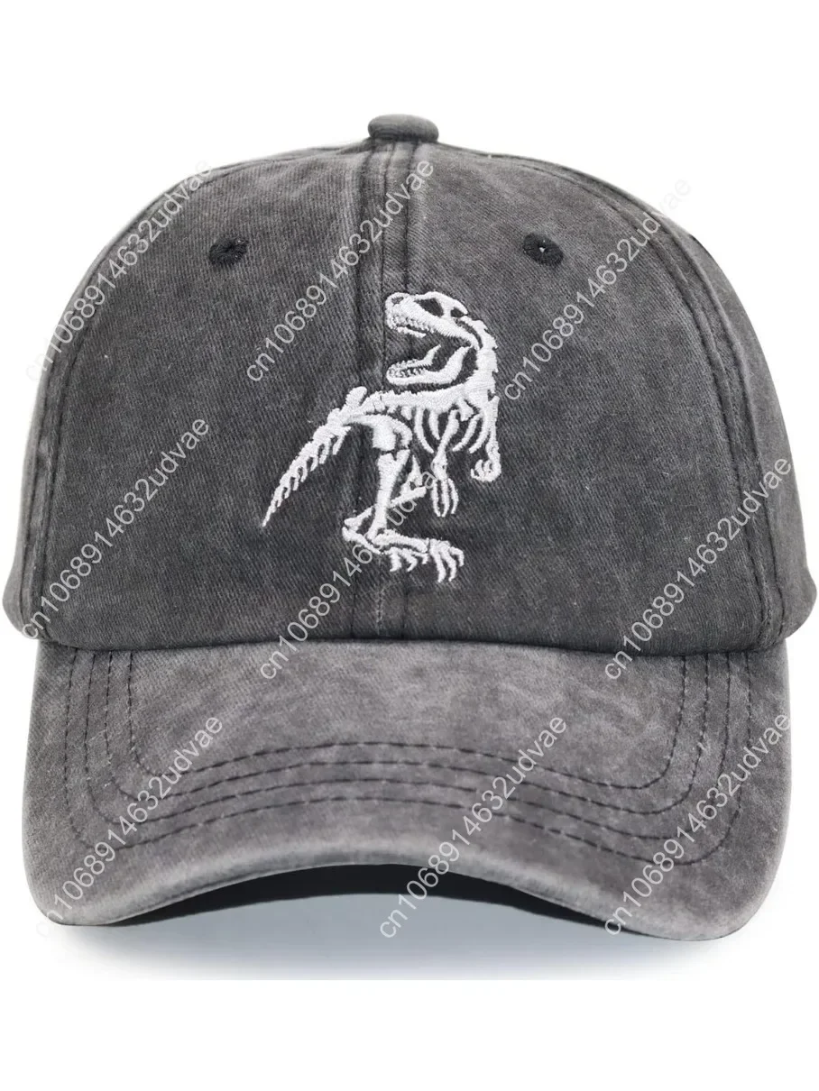 

T Rex Skeleton Dinosaur Baseball Cap for Men Women Vintage Cotton Washed Distressed Dad Hat