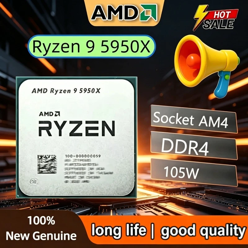 AMD R9 5950X Ryzen 9 5950X 16 Núcleos 3.4 GHz Socket AM4 105W Socket AM4 En Stock