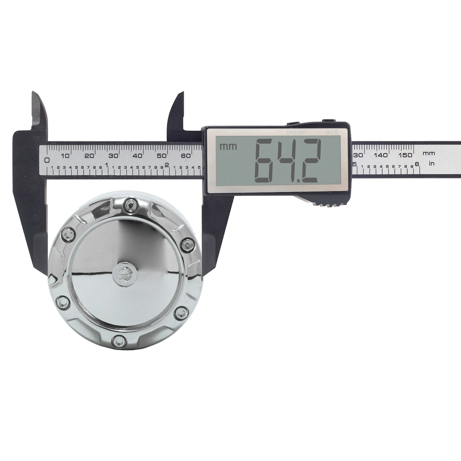 CFPerformance 1 Stück/4 Stück 64,2mm/2,53 Zoll Außendurchmesser 60,4mm/2,38 Zoll Innendurchmesser Radnabenkappen Auto-Ersatzteile Felgennabenabdeckung Chrom – Detail 4