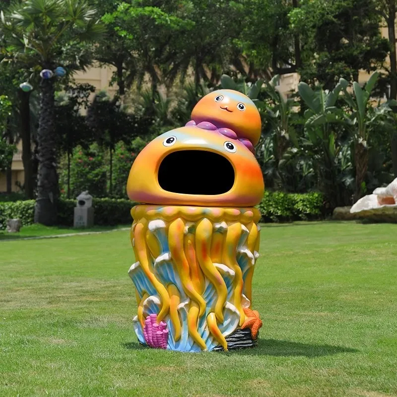 في الهواء الطلق الإبداعية سلة المهملات الراتنج الشارع مخصص الألياف الزجاجية الكرتون الكربوهيدرات دولفين سلة المهملات سلة المهملات الزخرفية #6