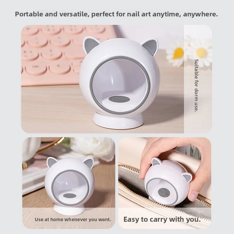 Mini LED Nagellak Lijmlamp Draagbare Sneldrogende Fototherapielamp voor Nail Art Wit/Roze Schattig Kat Ontwerp met Datakabel