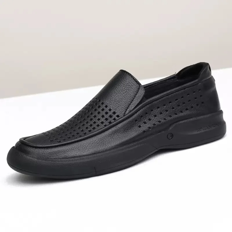 

Genuine Leather Breathable Spring Style Men's Casual Leather Shoes Soft Sole Large Size Small Code Business Leather Shoes