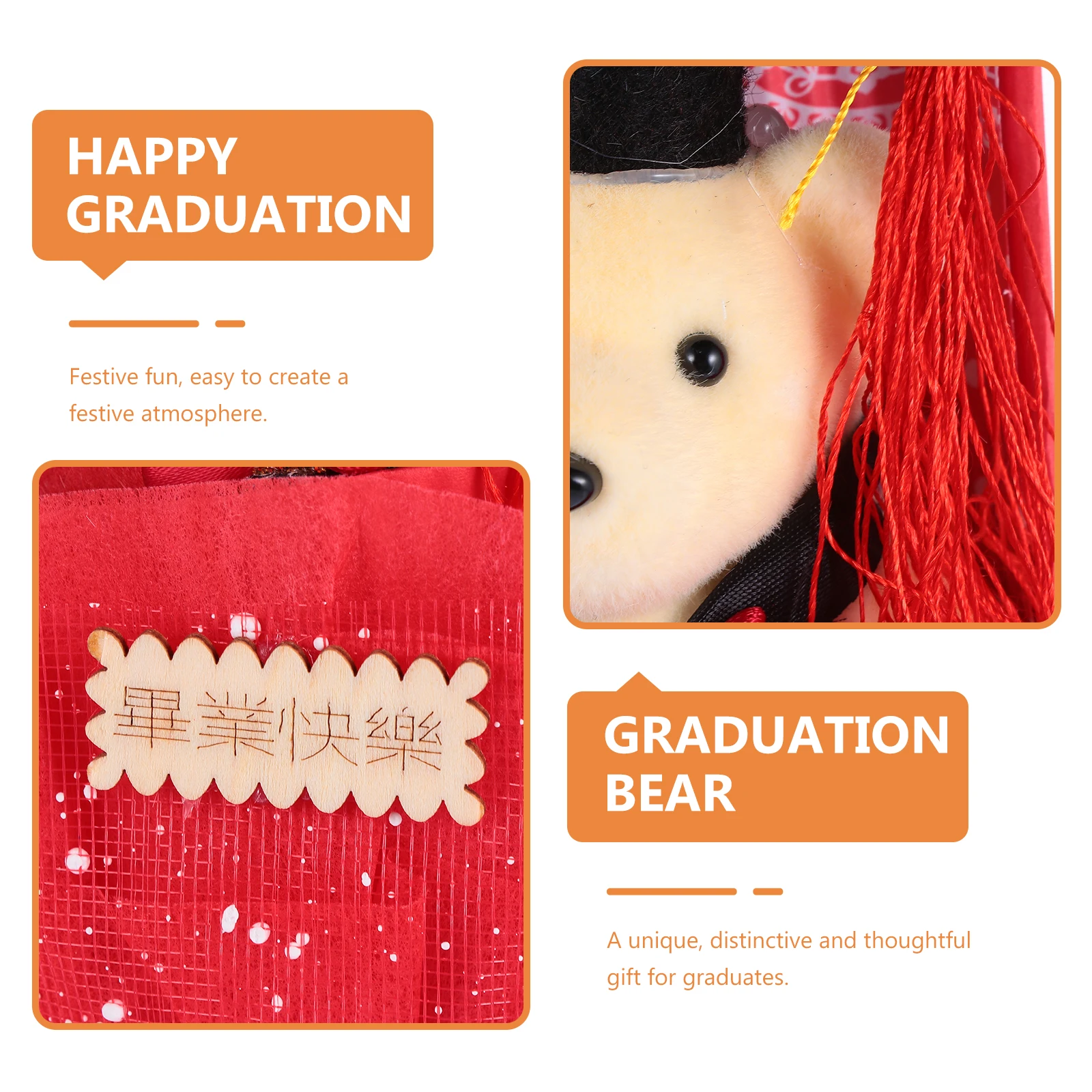 1pc クマ卒業装飾おもちゃギフト学生子供卒業プレゼントルームオフィスホームぬいぐるみ