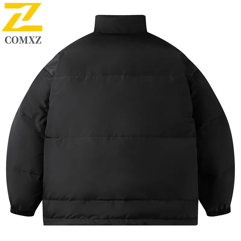 COMXZ Luxury Mens Down Jacket Stand Collar Snow Skiing Windproof Parker Coat Trendy White Duck Down Premium Winter Outerwear