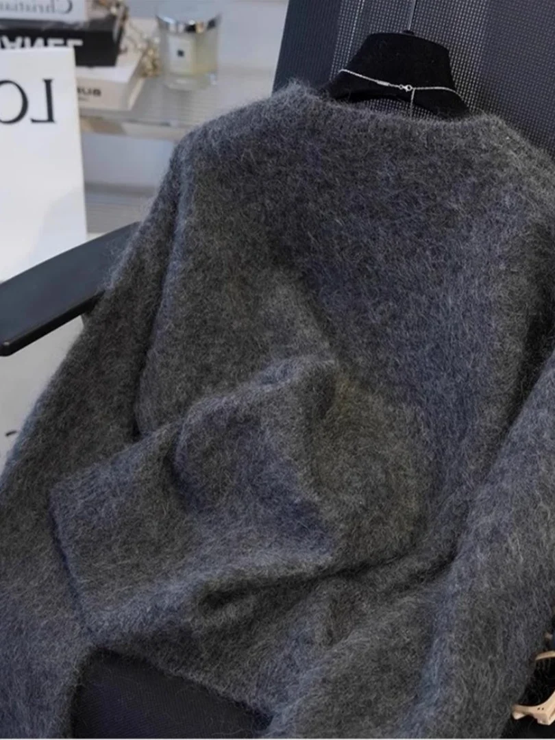 الكورية Sle المرأة محبوك سترة مطرزة الباندا الكرتون الخريف الشتاء Faionable عادية طويلة Sve جولة Ne الأعلى #5