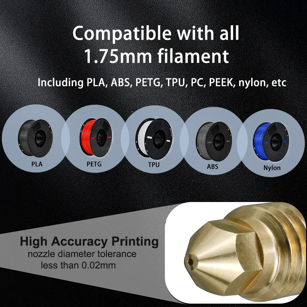 1-10 قطعة ترقية فوهات البركان للمدفعية Sidewinder X3 X4 Plus/Pro/X4 Plus S1 0.4 مللي متر فوهة فولاذية صلبة عالية الجودة