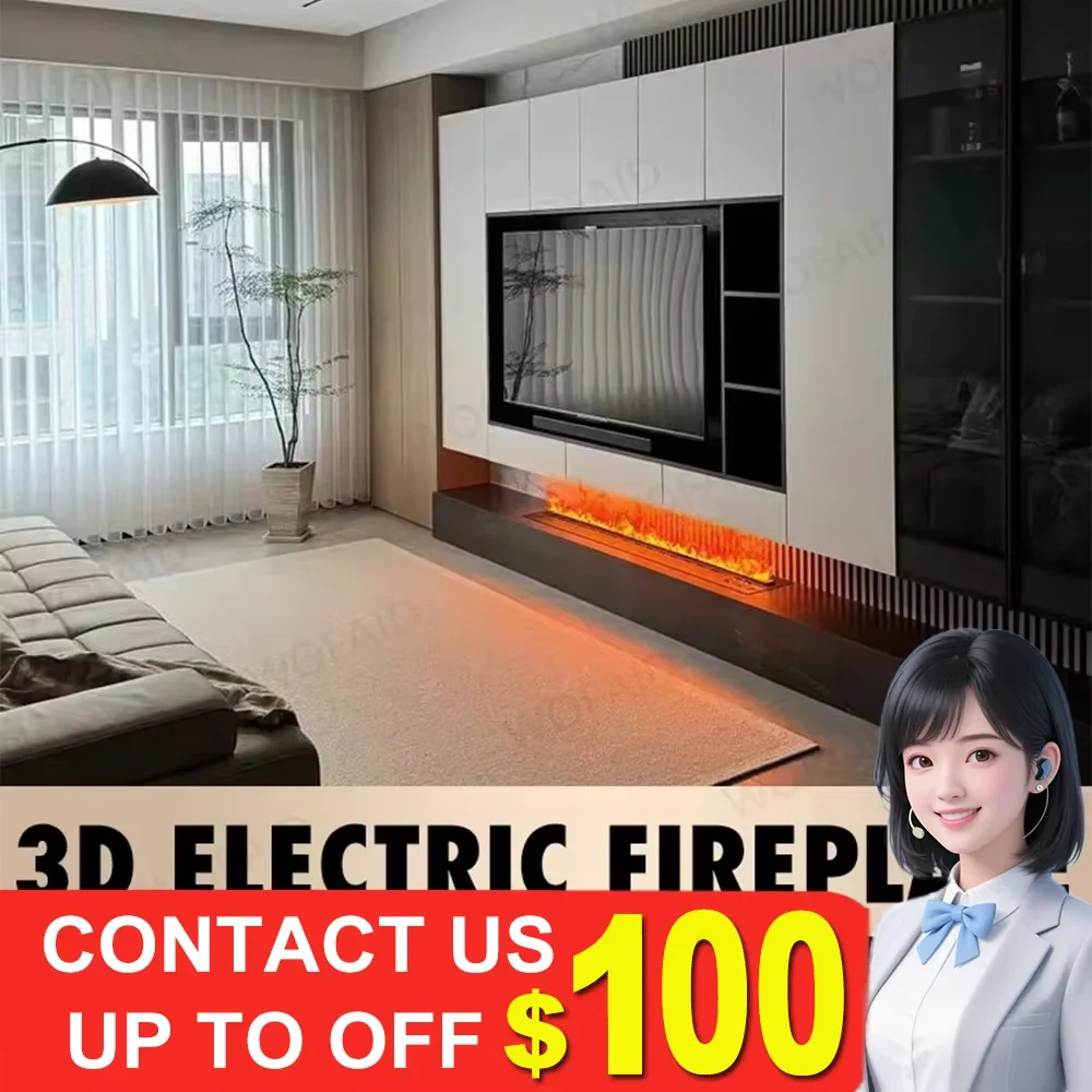 3D Electric Fireplace with Colorful LED Flame & Mist Effect Fireplace Realistic Flickering Remote Control No Installation Needed