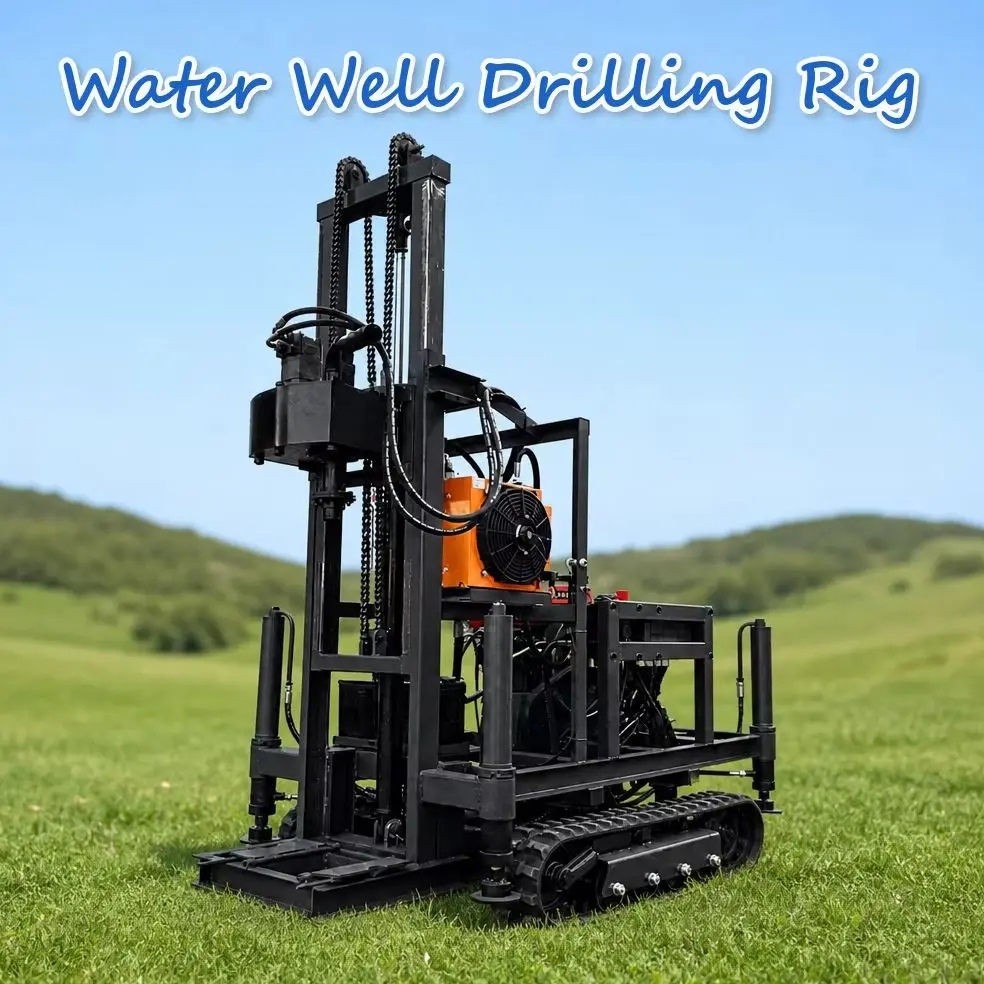 Customized Well Drilling Rig Hydraulic  Diesel Powered 22 to 35HP Single Operator for Home Use High Output Rate