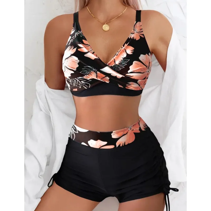 biquini-colorido-floral-com-alca-cruzada-sem-costas-justo-duas-pecas-roupa-de-banho-esportiva-varios-tamanhos-para-mulheres-praia-piscina-spa-beira-mar