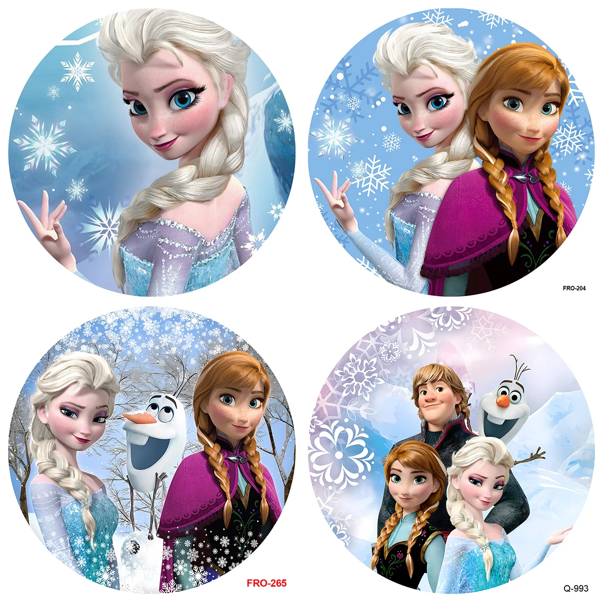 

Round Frozen Elsa Background Girls Birthday Party Backdrop Disney Princess Snow Queen Circle Banner Photography Studios Props