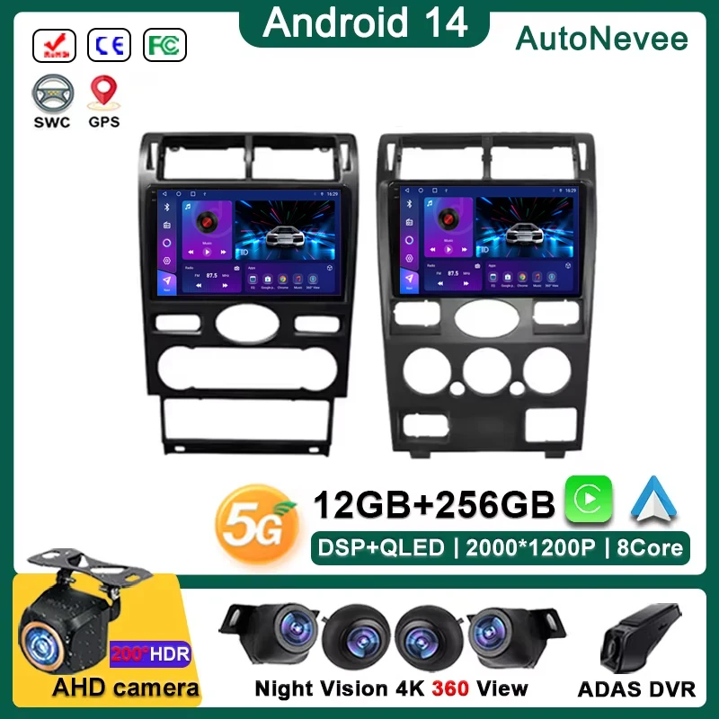 

Android 14 Car Dvd For Ford Mondeo Mondeo 3 2000-2007 Stereo Head Unit Multimedia Player GPS Navigation Auto Radio Touch Screen