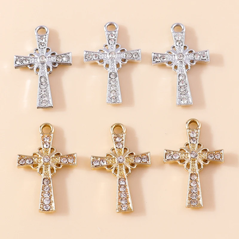 20 Stück gemischte, niedliche Kristall-Metall-Kreuz-Anhänger für die Schmuckherstellung, geeignet für Ohrringe, Halsketten, Armbänder und DIY-Bastelarbeiten. – Detail 26