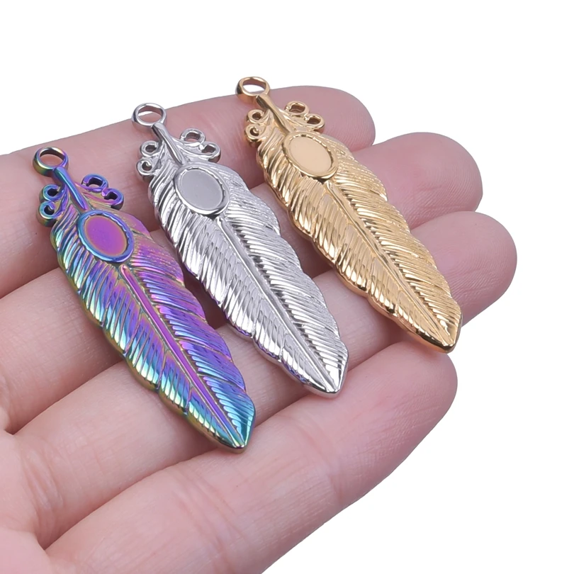 6pcs/Lot Mix Colors Palm Leaf Charms Breloque Stainless Steel Tropical Foliage Monstera Pendant For Jewelry Handmade Accessories