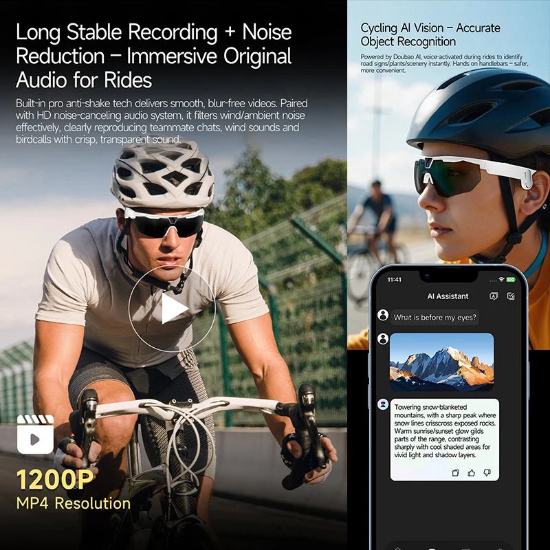 2026 New Smart Glasses Cycling Record 800W HD Camera Photo Video Shooting Anti-Shake Function AI Voice Translation Smart Glasses - view 4