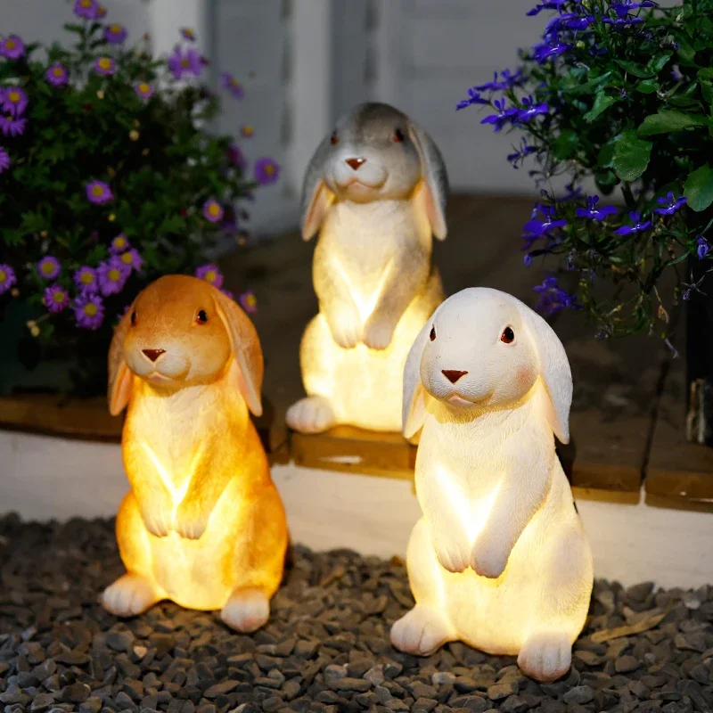 

Creative Cute Exquisite Small Bunny Decorative Decoration Garden Balcony Office Desktop Courtyard Resin Crafts Hand Painting