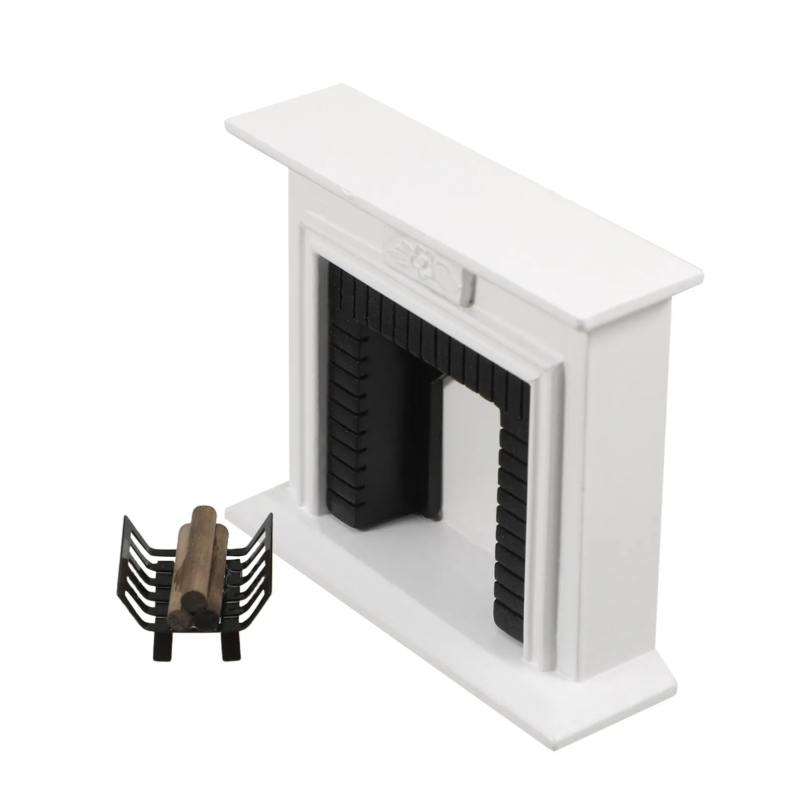 

1Set Mini Fireplace White Paintable Three-Dimensional Design Smooth Safe Surface for DIY Mini House Micro Landscape 1:12 Scale