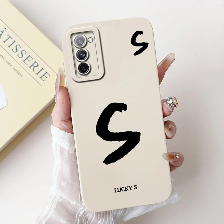 حافظة لهاتف سامسونج جالاكسي S20 FE SM-G780F غطاء فاخر A Z اسم الحروف لينة سيليكون ممتص للصدمات لهاتف سامسونج S20 لايت فوندا