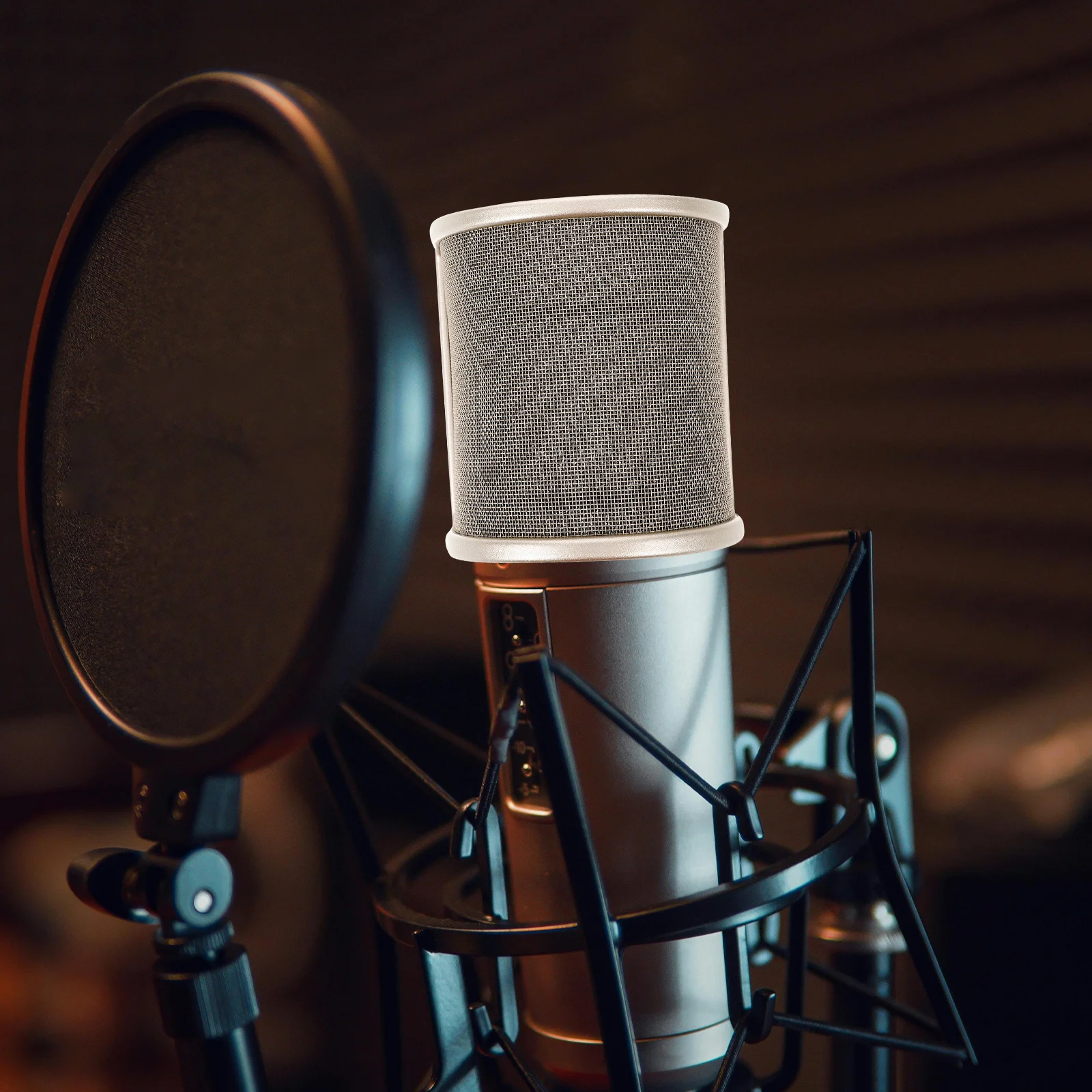 ميكروفون بوب فلتر U شكل هيئة التصنيع العسكري درع غطاء الزجاج الأمامي القابل للاستبدال لميكروفونات المكثف يده شاشة واقية Dj