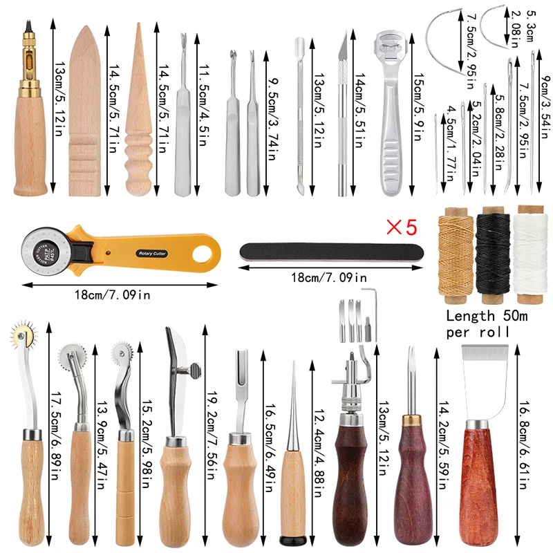 Skórzany zestaw narzędzia rzemieślnicze do naszycia dziurkacz krojenia Groover akcesoria robocze DIY zestaw narzędzia skórzane profesjonalny