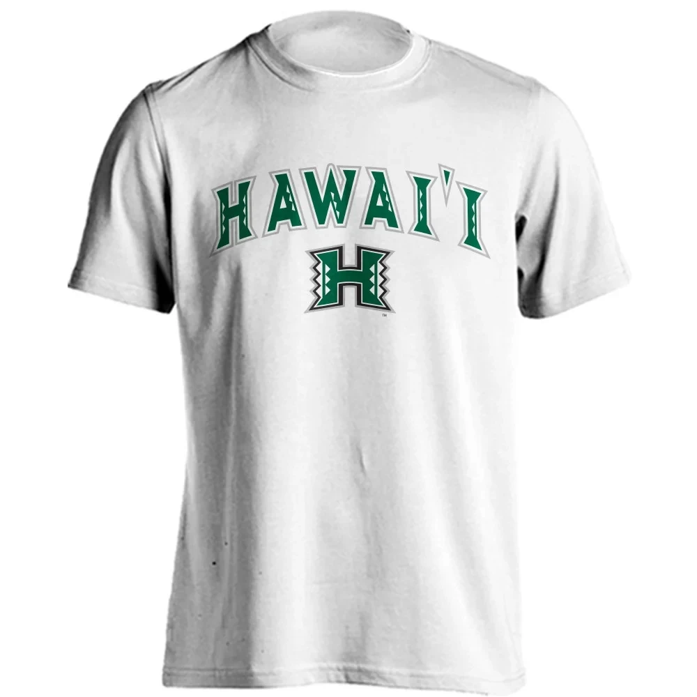 

2025 University of Hawaii Rainbow Warriors Classic Arch with Mascot T-Shirt Man Crew-neck Short-sleeved Top