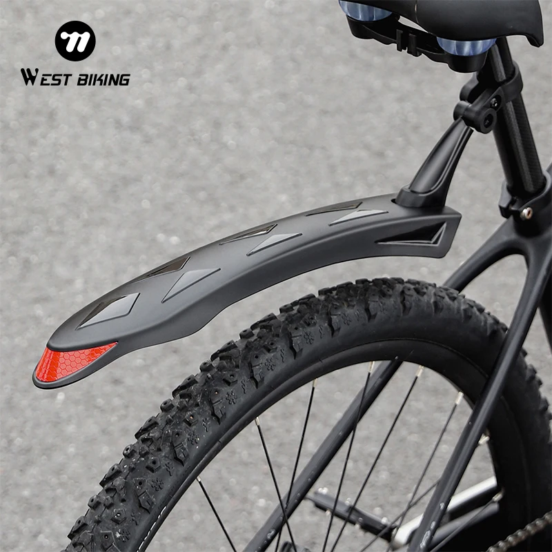 WEST BIKING Reflective Bicycle Fender High Toughness Bike Front Rear Mudguard For 26-27.5 Inch MTB Fenders Bike Accessories