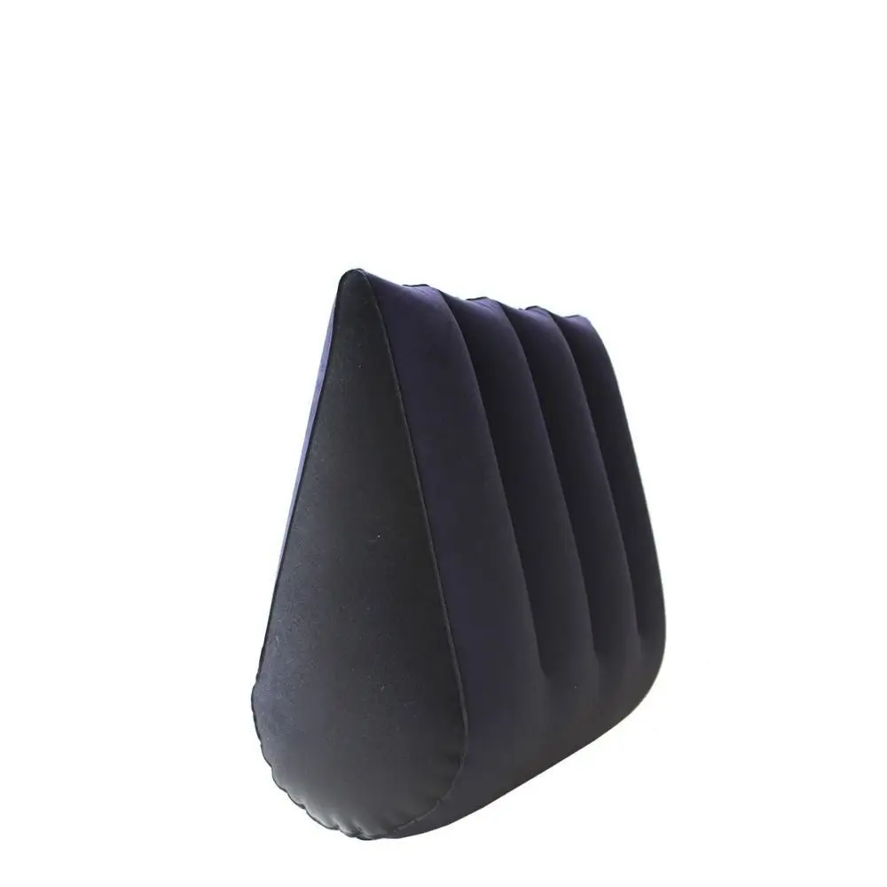 New PVC Flocking Silicone Pillow Blue+Black Inflatable Magic Cushion Triangle Cylinder Wedge Soft Relax Cushion Home