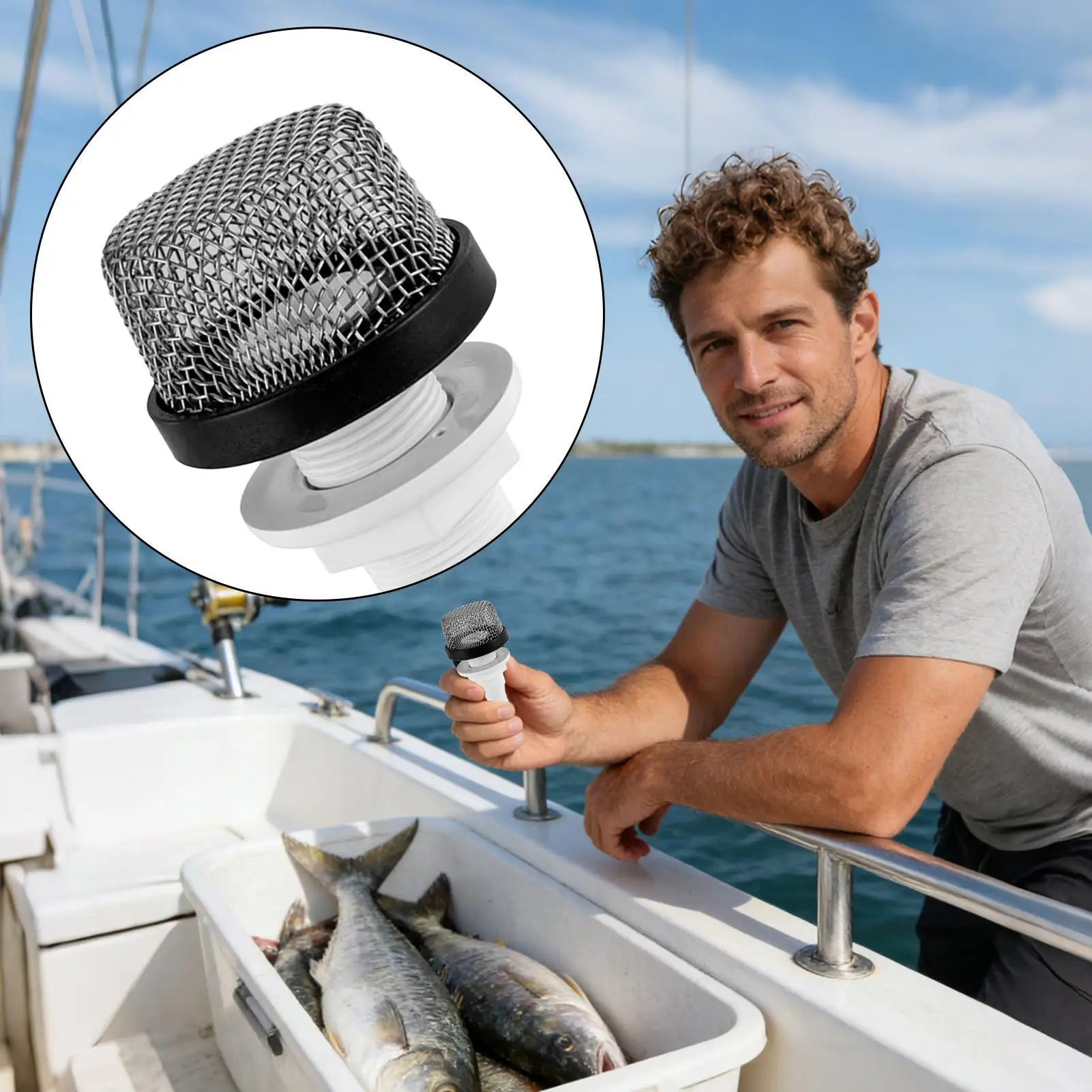 

Сетчатый фильтр-аэратор для лодки, насос для подачи кислорода, из нержавеющей стали, для аквариумов с живой рыбой, для рыбалки на открытом воздухе