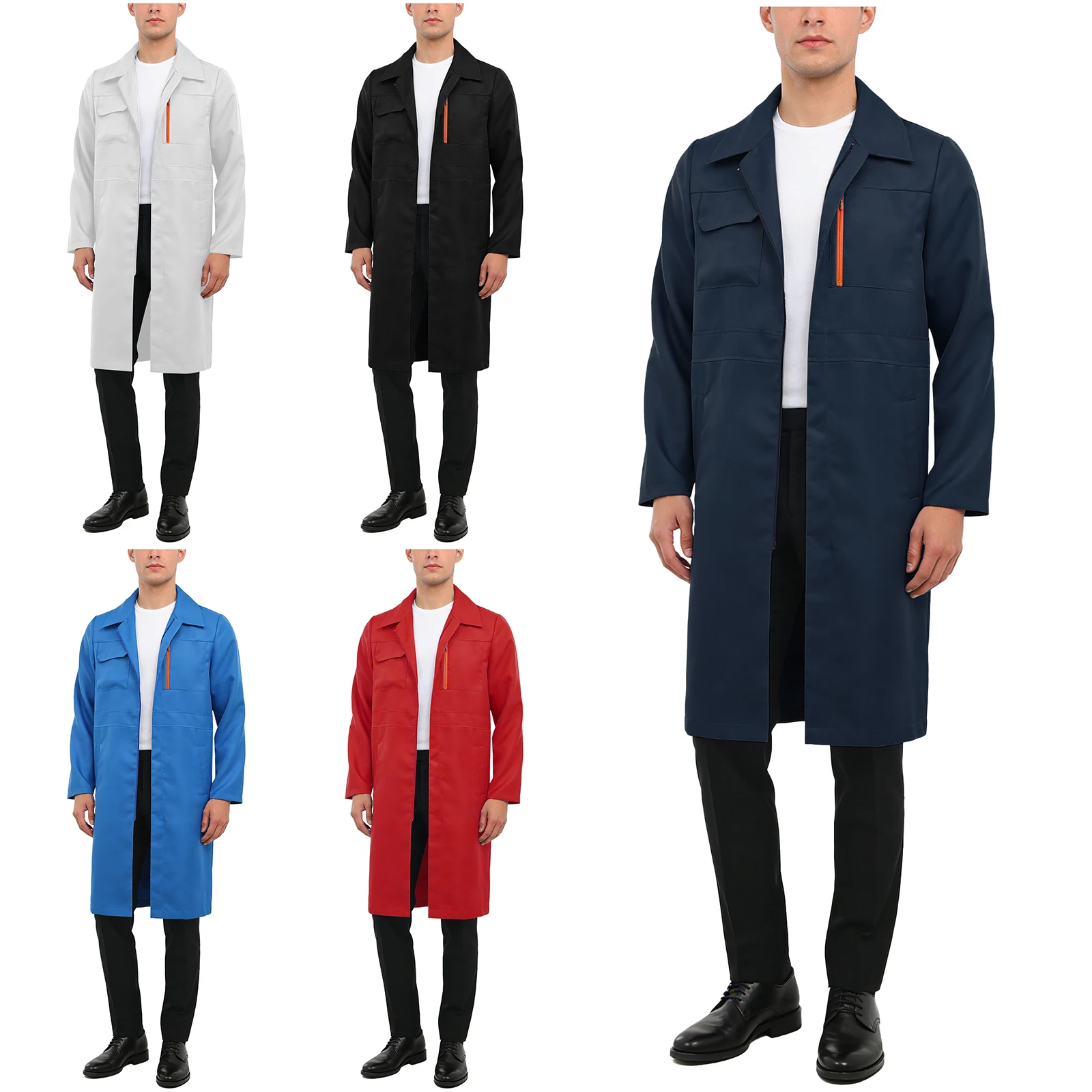 mens-workwear-jacket-multi-pocket-front-zipper-wear-resistant-workshop-coat-machines-lab-robe-for-spraying-paint-repairing
