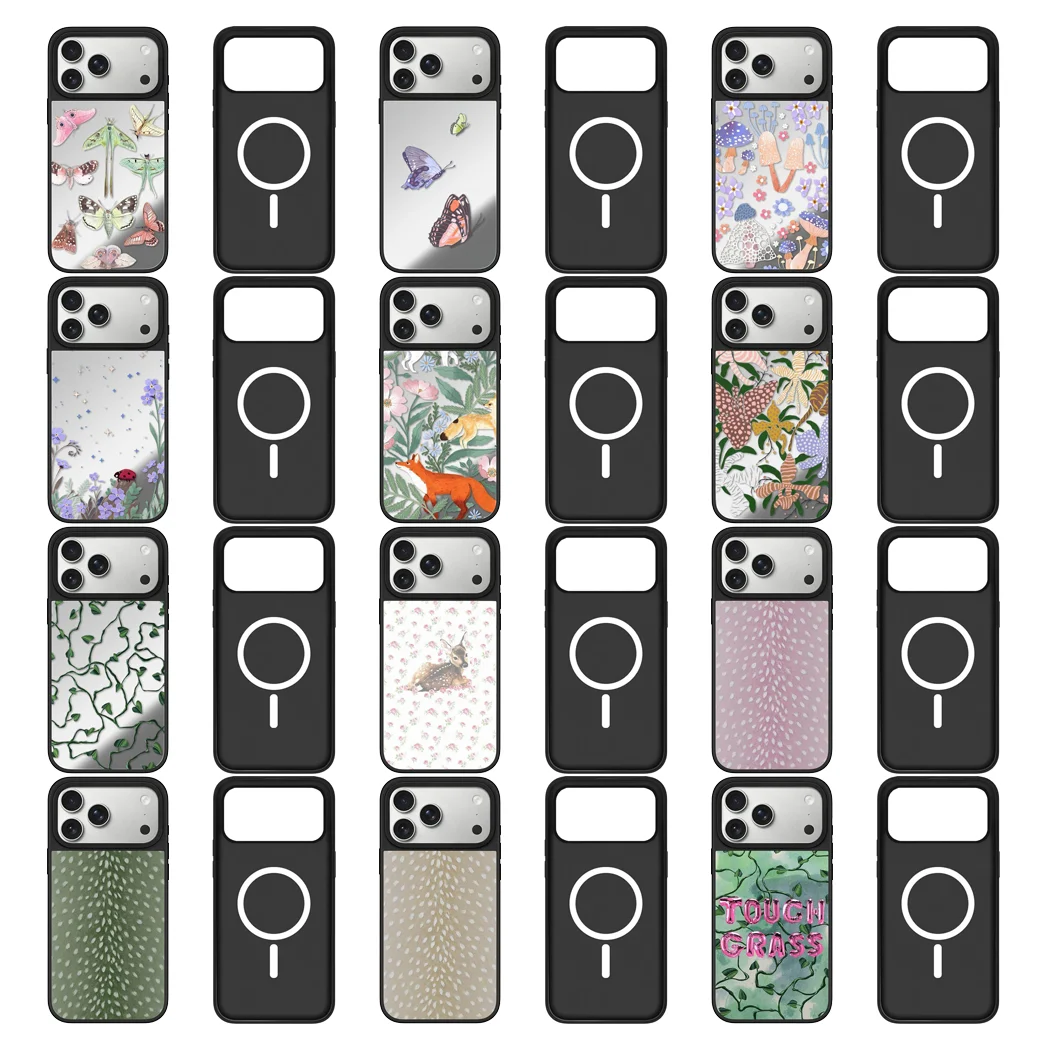 

Jungle Animals Pattern Mirror Surface Magnetic Phone Case Cover for IPhone 12 13 14 15 16 17 Pro Max Case for IPhone 17 Air