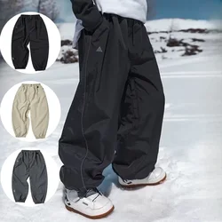 Men's Women's Single Board Waterproof Loose Fit Wear Resistant Professional Double Board Ski Pants Snowboard Pants Men