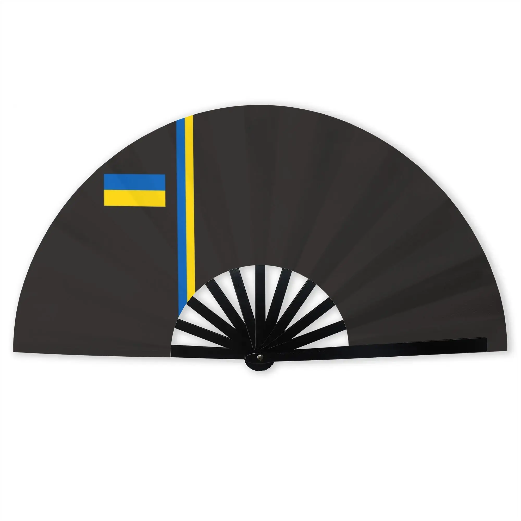 Flag Of Ukraine Traditional Folding Fan Chinese Ukrainian Heart High-Quality Polyester Fans Gift Classic Decorative Hand Fan