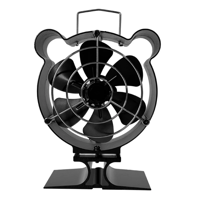 Stove Pipe Fan 6 with Thermometer Energy Saving Stove Fan Distribute Heat Quietly & Effectively for Home Dropship