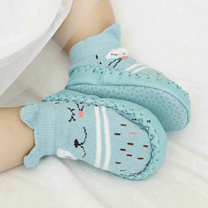 Mode Baby Sokken Rubberen Zolen Pasgeboren Sok Herfst Winter Kinderen Antislip Zachte Zool Sokken