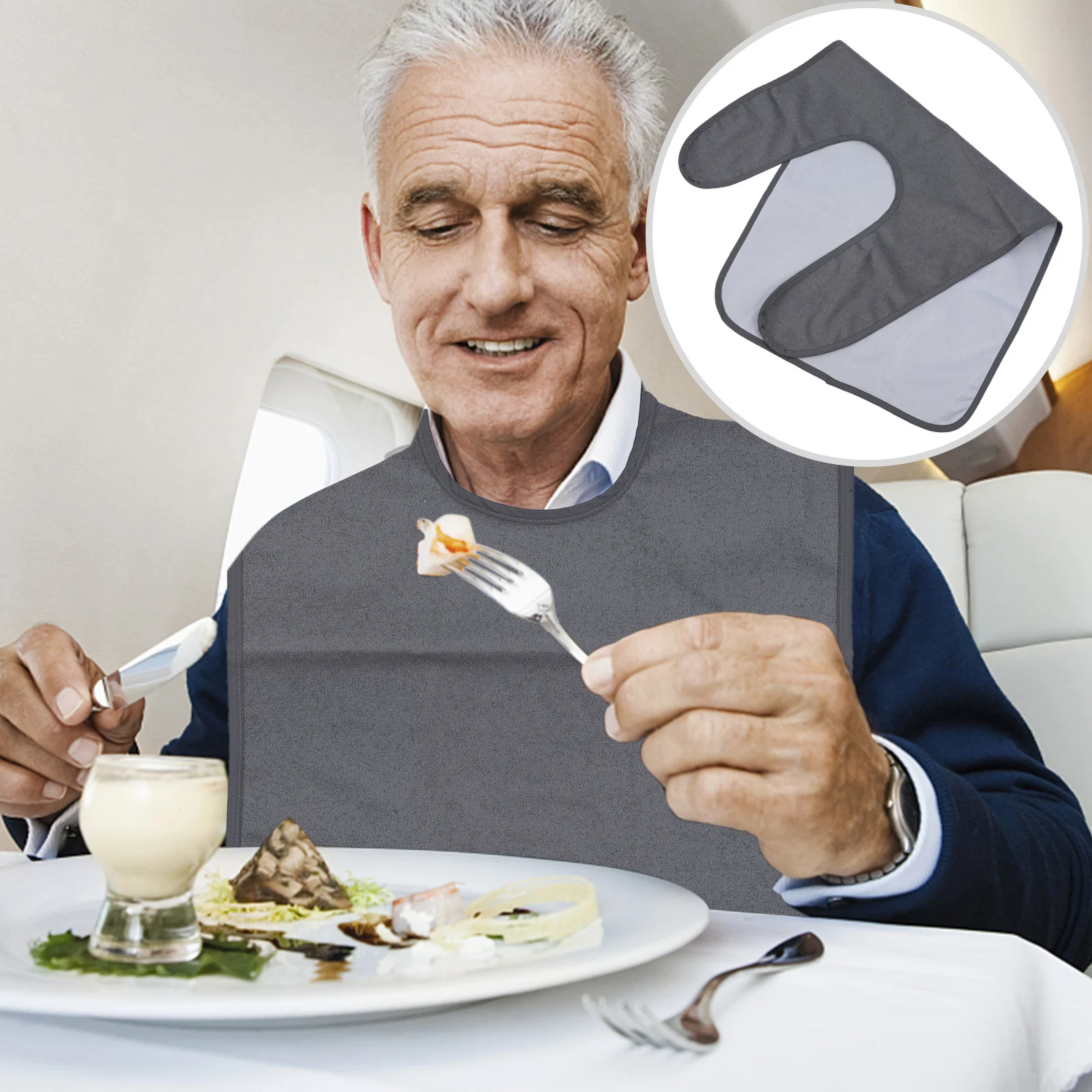 

1Pcs Waterproof Adult Bib Protective Clothing Feeding Apron Elder Nursing Meal Eating Patient Saliva Towel Eating Apron