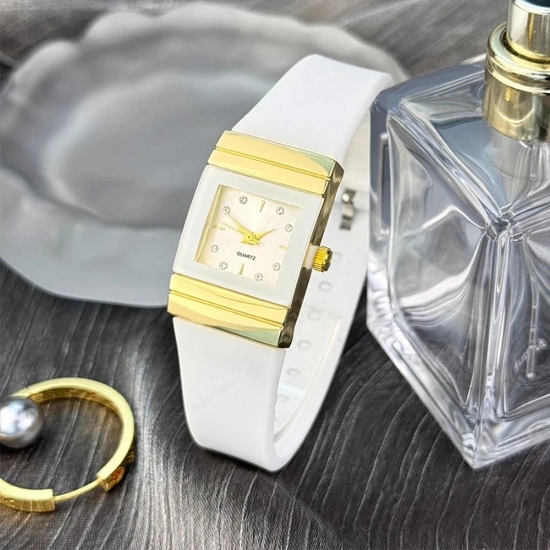 

Новые квадратные женские часы цвета дупамина, модные женские часы с большим циферблатом и матовым корпусом, высококачественный силиконовый ремешок