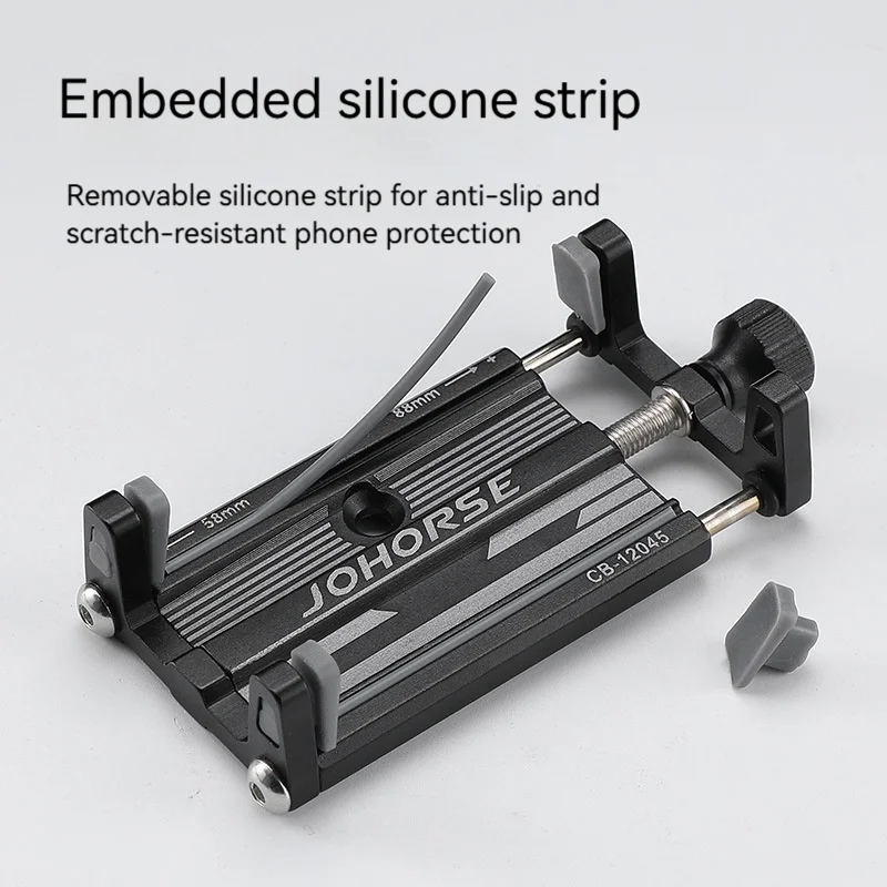 NPY Bicycle Phone Holder Adjustable Phone Stand 360 Rotation Adjustable Size Compatibility Double-screw Solid Bike Accessories