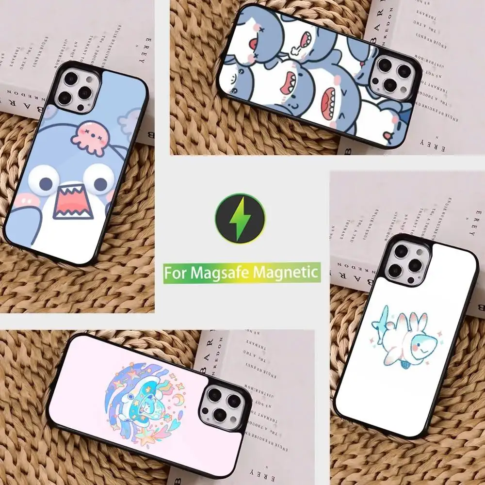 

Cute Cartoon Animals Shark Phone Case For iPhone 16,15,14,13,12,11,Pro,Max,Plus,Mini, Magsafe,Magnetic Wireless Charging Case